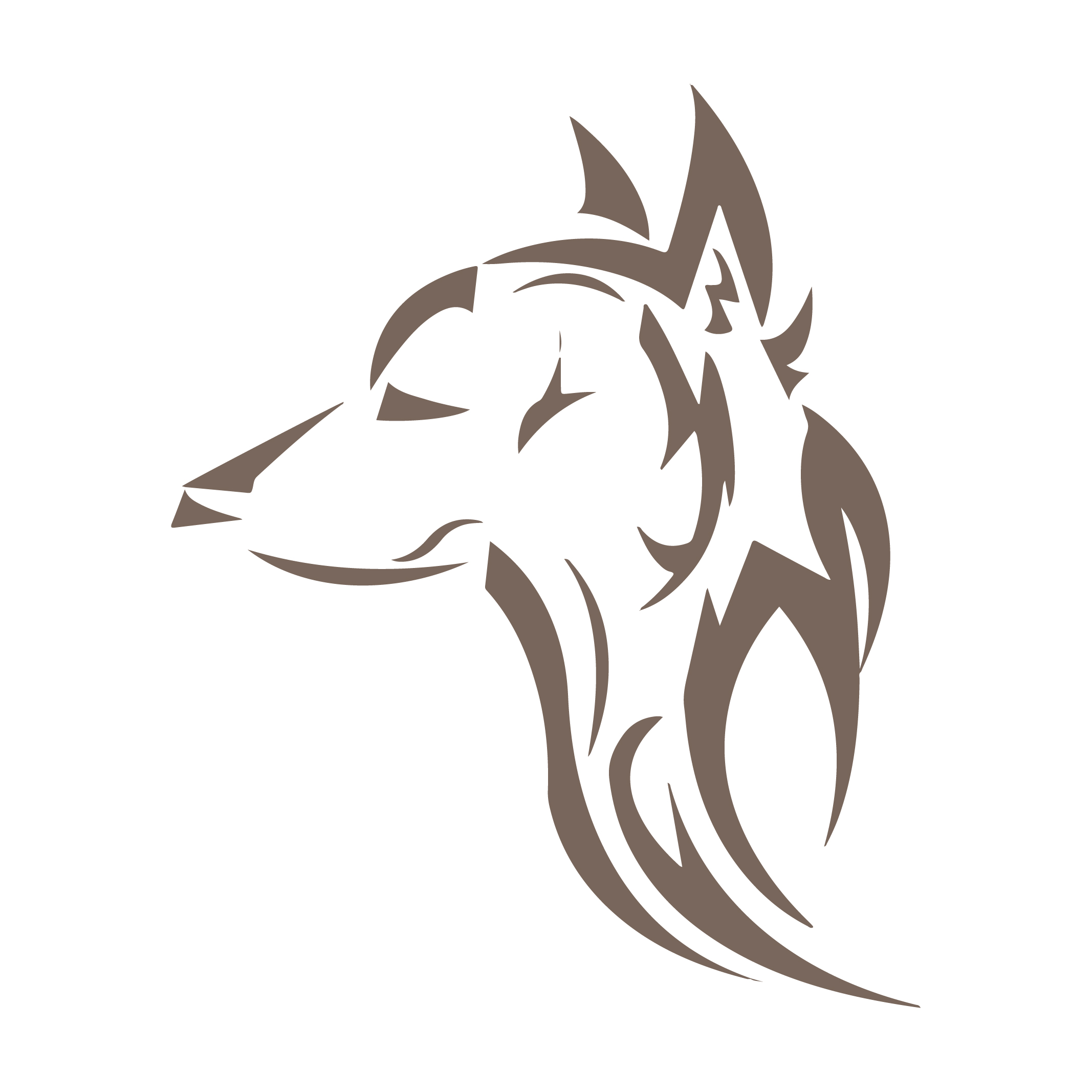 howling wolf head outline