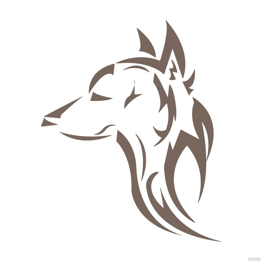 Tribal Wolf clipart