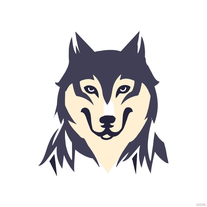 Smiling Wolf clipart in Illustrator, EPS, SVG, JPG, PNG