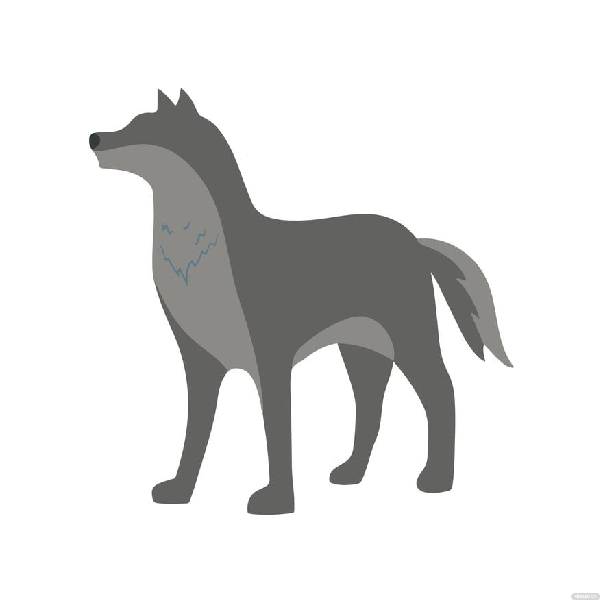 Grey Wolf clipart in Illustrator, EPS, SVG, JPG, PNG