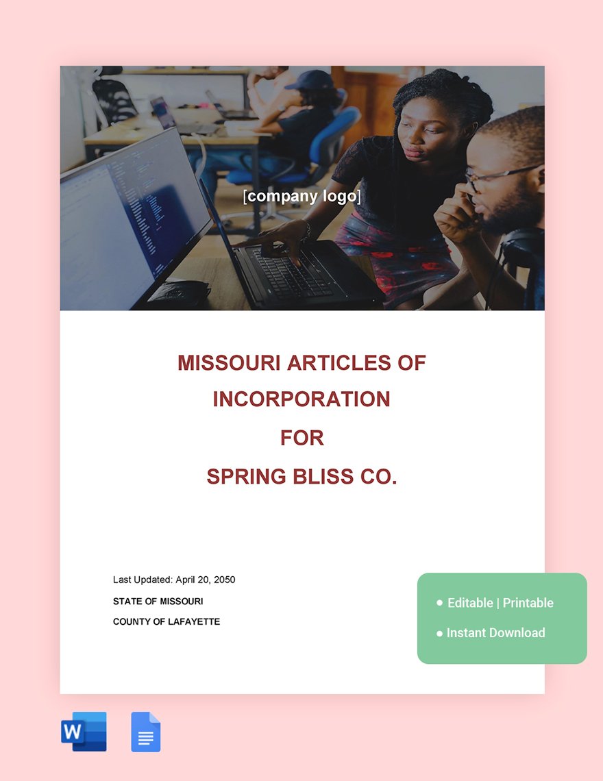 Missouri Articles Of Incorporation Template
