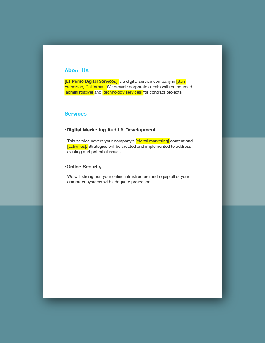 Administrative and Technology Services Outsourcing Proposal Template