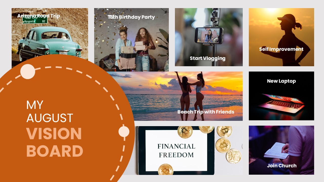 Vision Board Templates Google slides Design, Free, Download