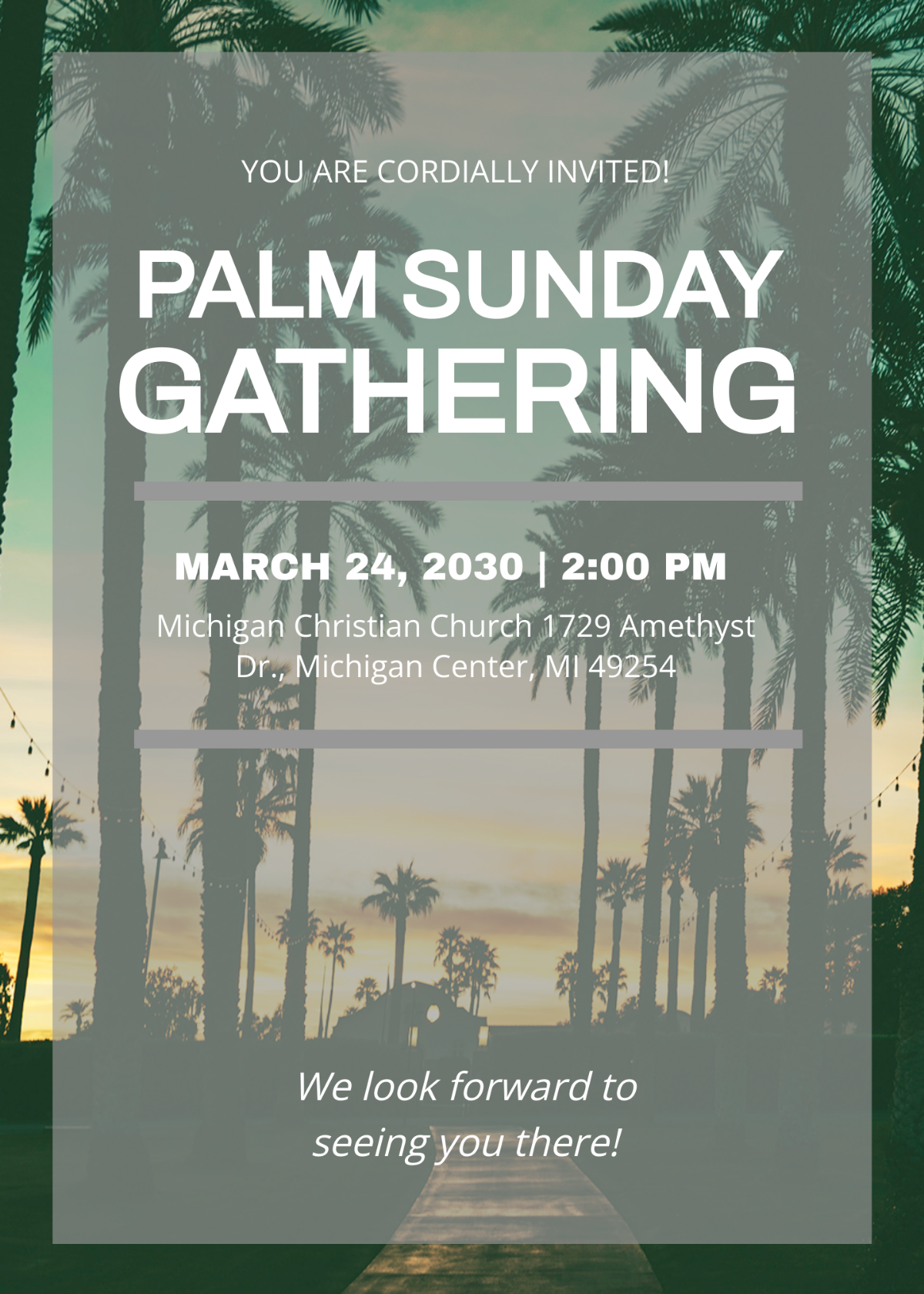 Palm Sunday Invitation Template
