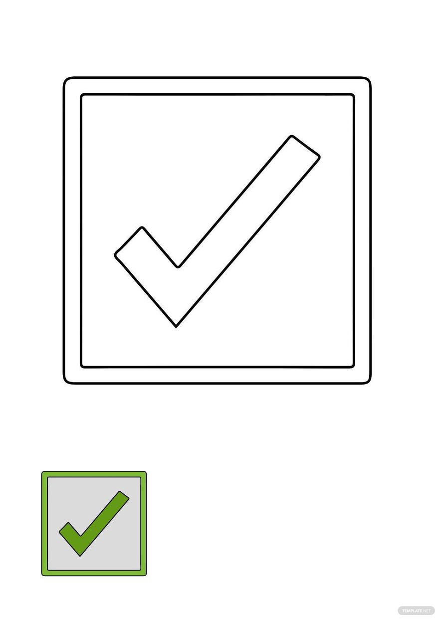 Free Check Mark Box coloring page in PDF, JPG