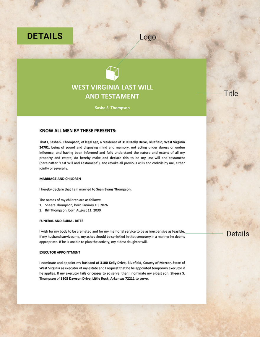 West Virginia Last Will And Testament Template Download In Word 