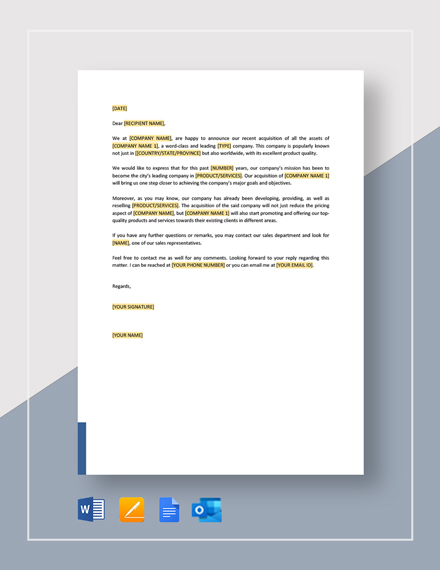 6+ Free Acquisition Letter Templates [edit & Download] 