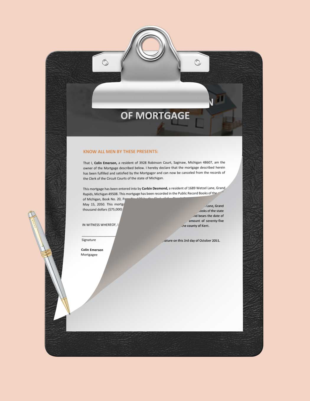 Michigan Satisfaction of Mortgage Template