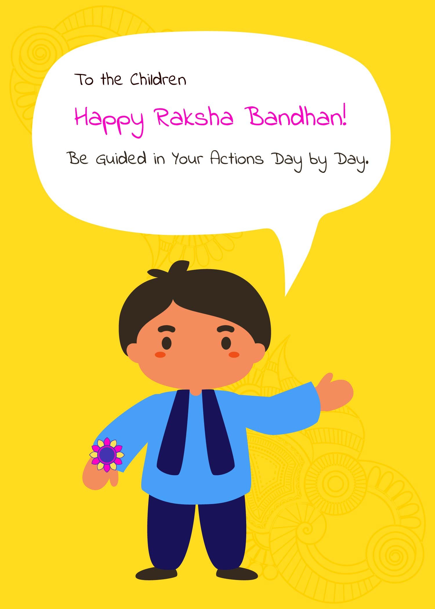 Cartoon Raksha Bandhan Card Template