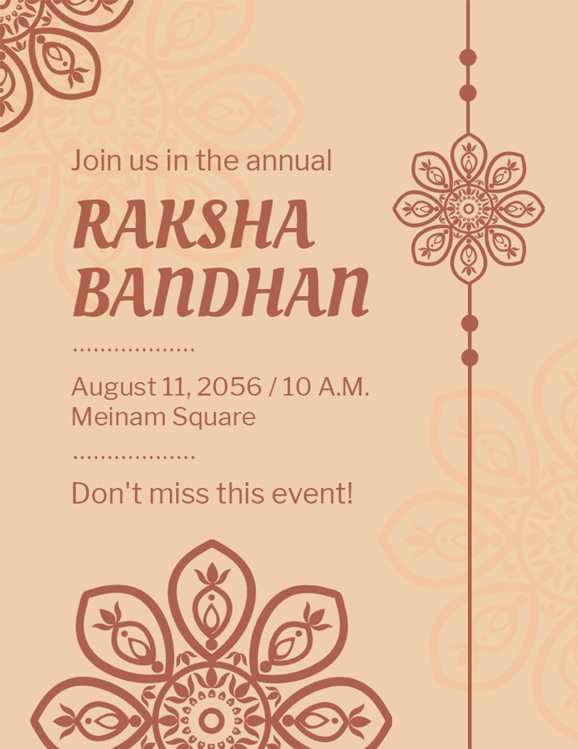 Raksha Bandhan Celebration Flyer Template