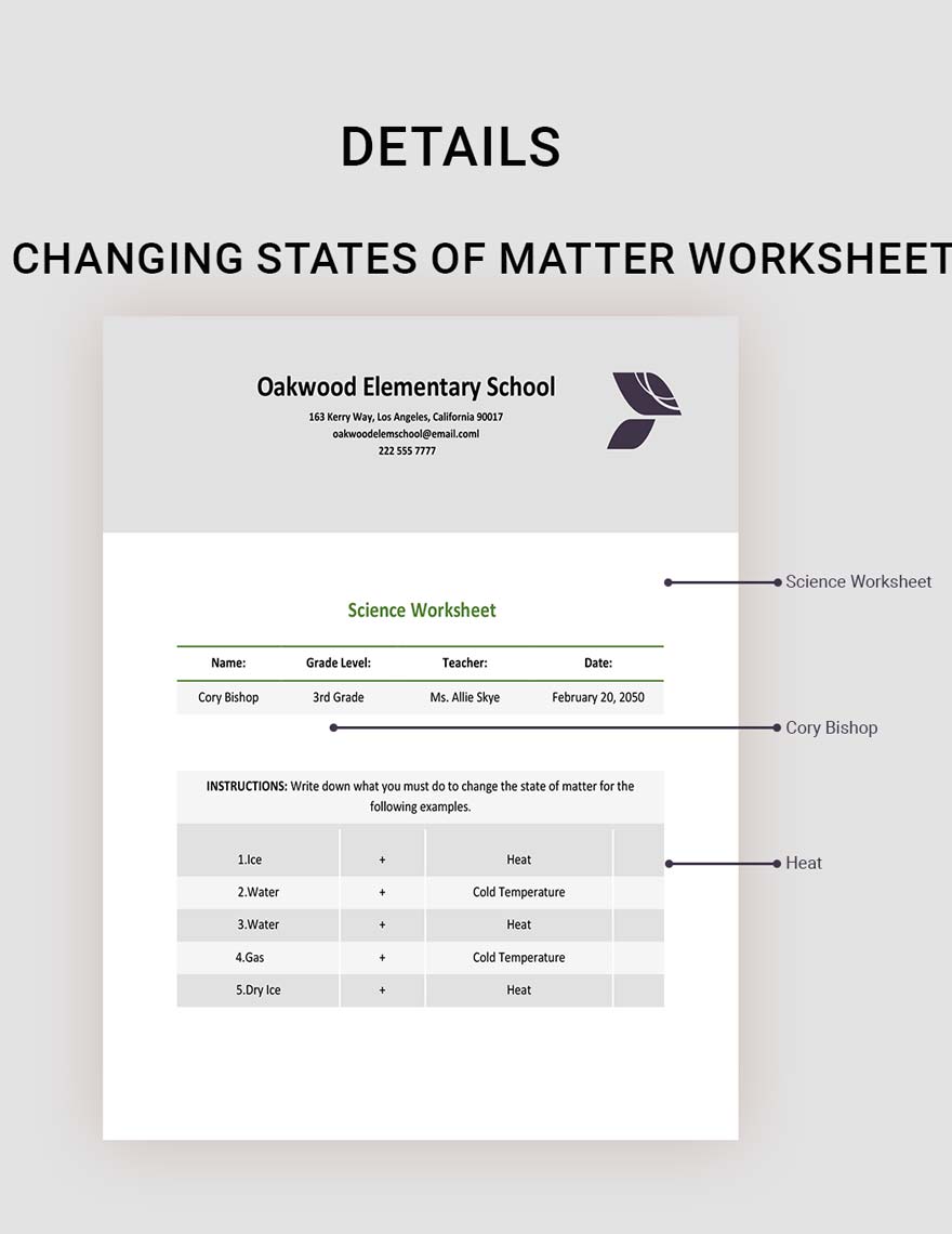 Changing States Of Matter Worksheet