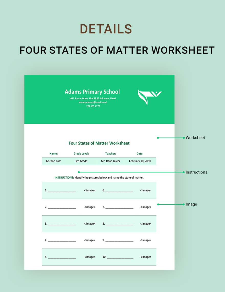 Four States Of Matter Worksheet