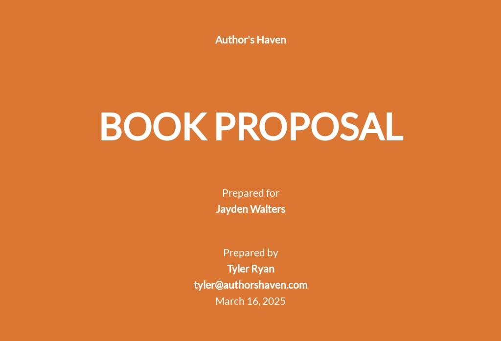 Book Proposal Template [Free PDF] Google Docs, Word, Apple Pages