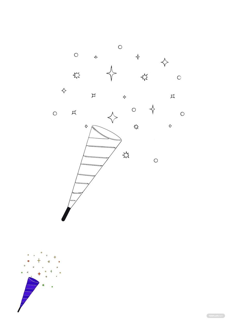 Free Party Sparkle Coloring Page