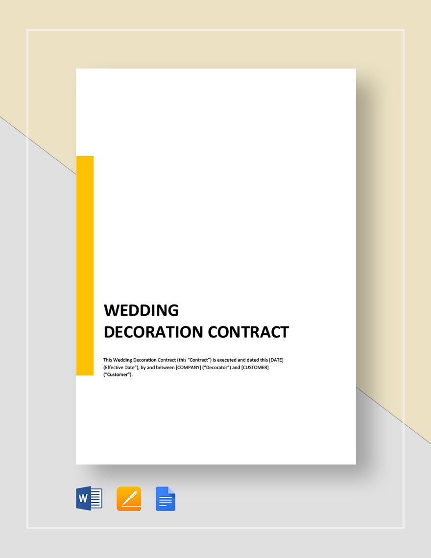 Wedding Decoration Contract