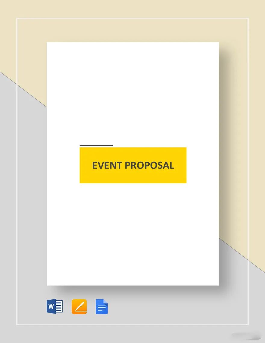Event Proposal Example Template