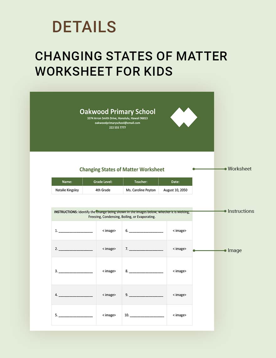 Changing States Of Matter Worksheet For Kids
