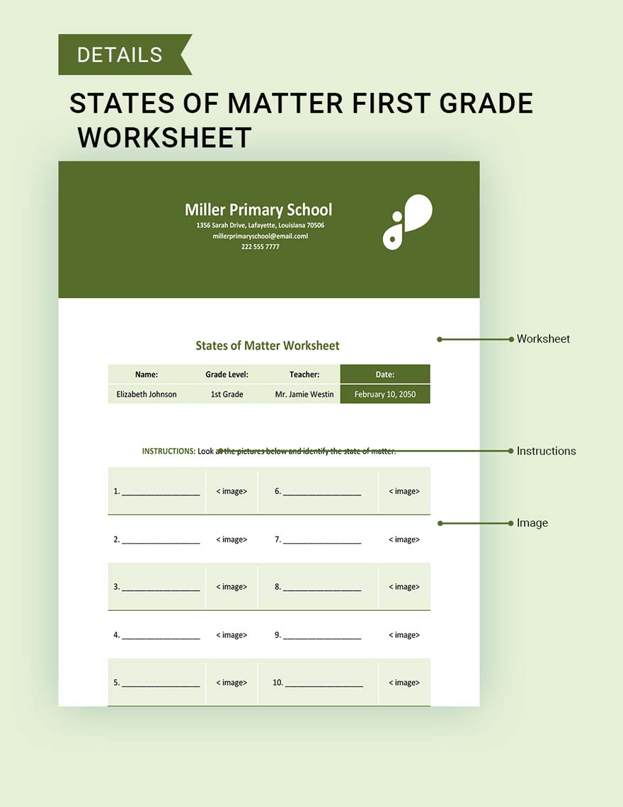 States Of Matter First Grade Worksheet