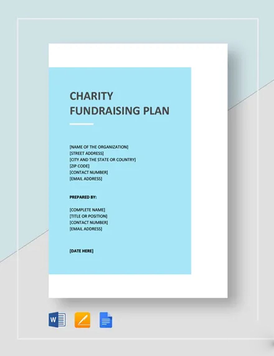 Charity Fundraising Plan Template