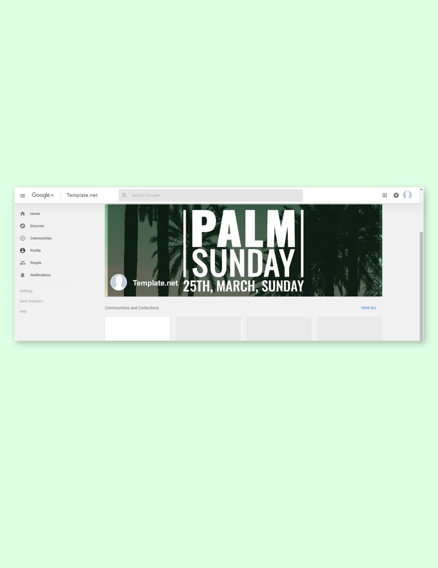 Free Palm Sunday Google Plus Cover Template