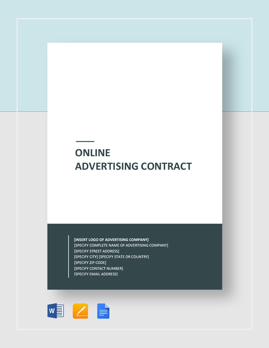 Online Advertising Contract Template