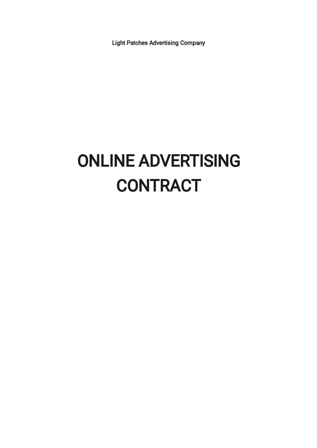 Online Advertising Contract Template - Google Docs, Word, Apple Pages