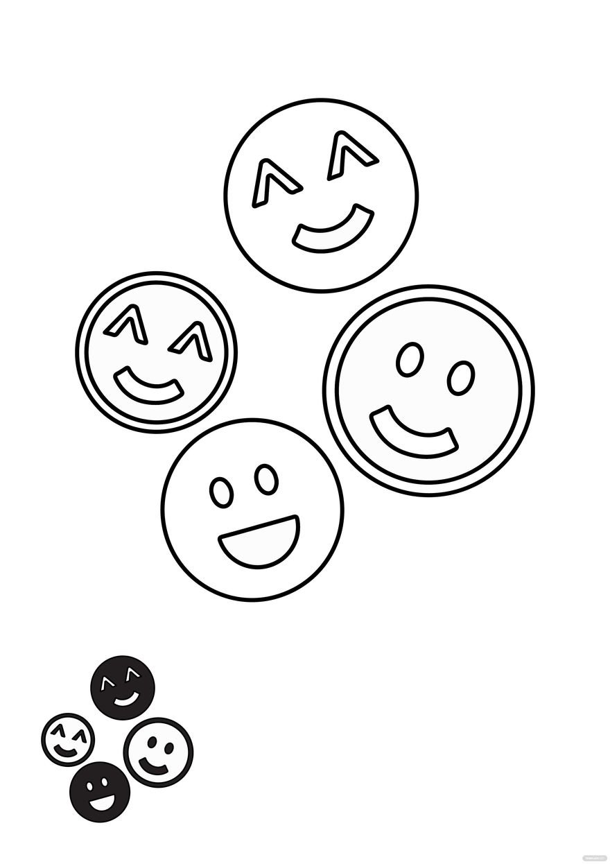 Black And White Smiley Face coloring page