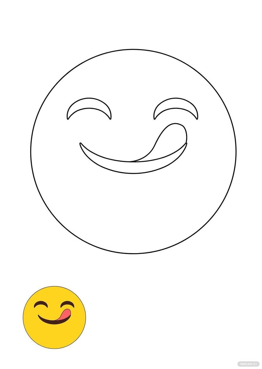 Free Yummy Smiley coloring page in PDF, JPG