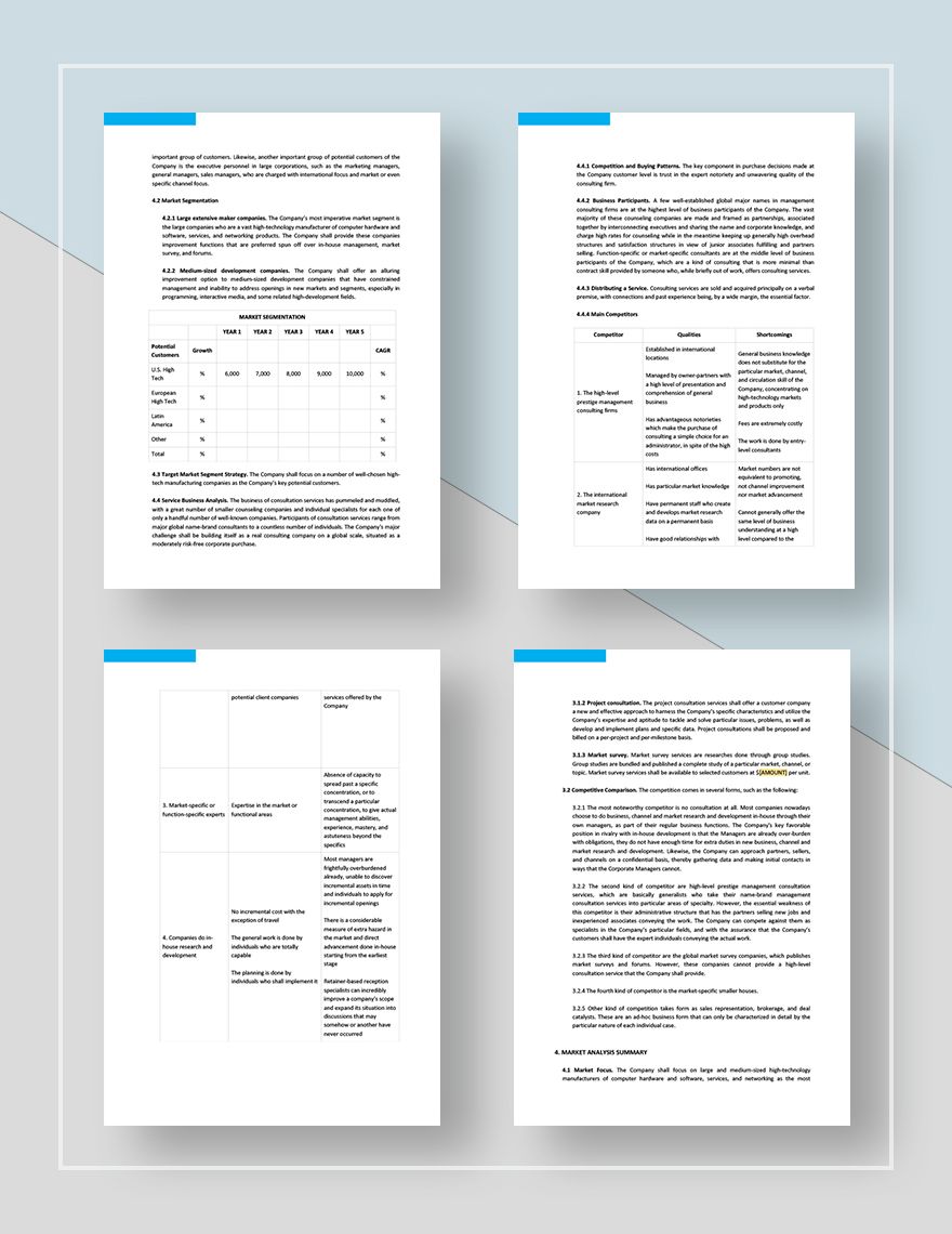 tech startup business plan template