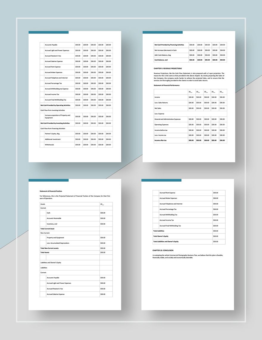 Commercial Photography Business Plan Template