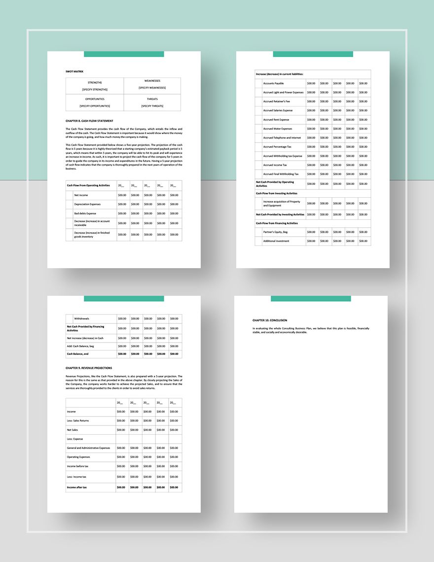 Consulting Business Plan Template - Google Docs, Word, Apple Pages ...