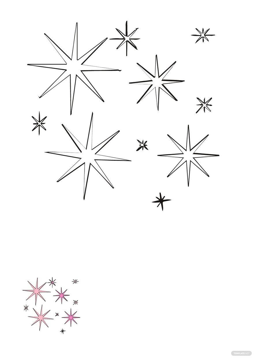 Free Pink Sparkle Coloring Page