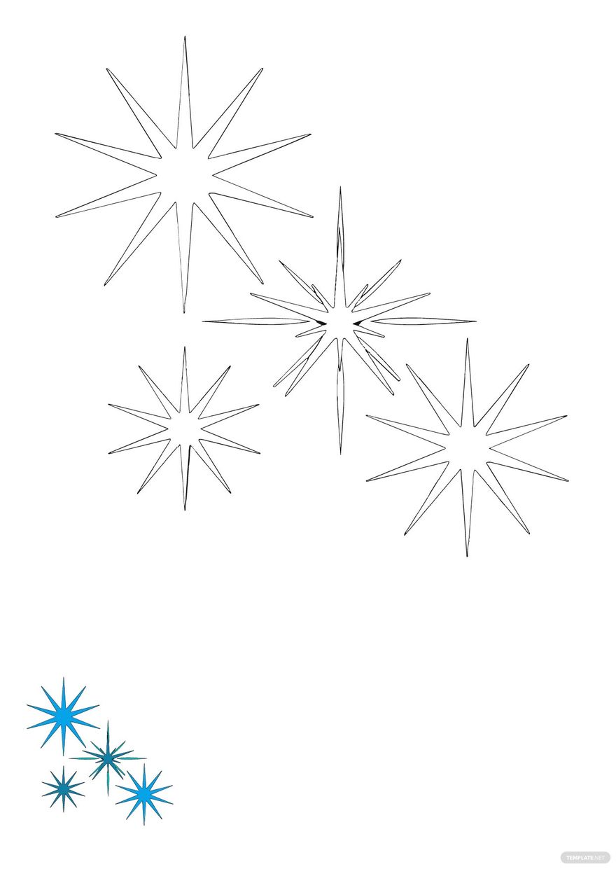 Free Blue Sparkle Coloring Page