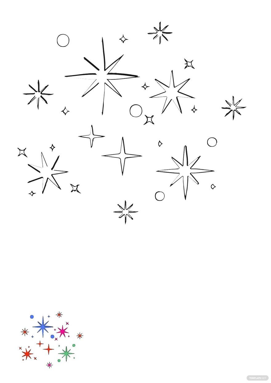 Free Colorful Sparkle Coloring Page