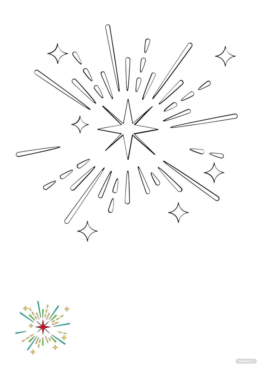 Free Cracker Sparkle Coloring Page