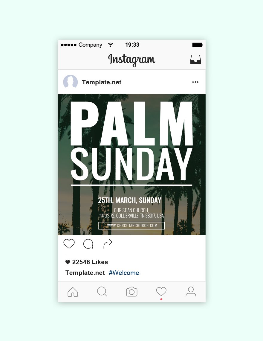 Free Palm Sunday Instagram Post Template