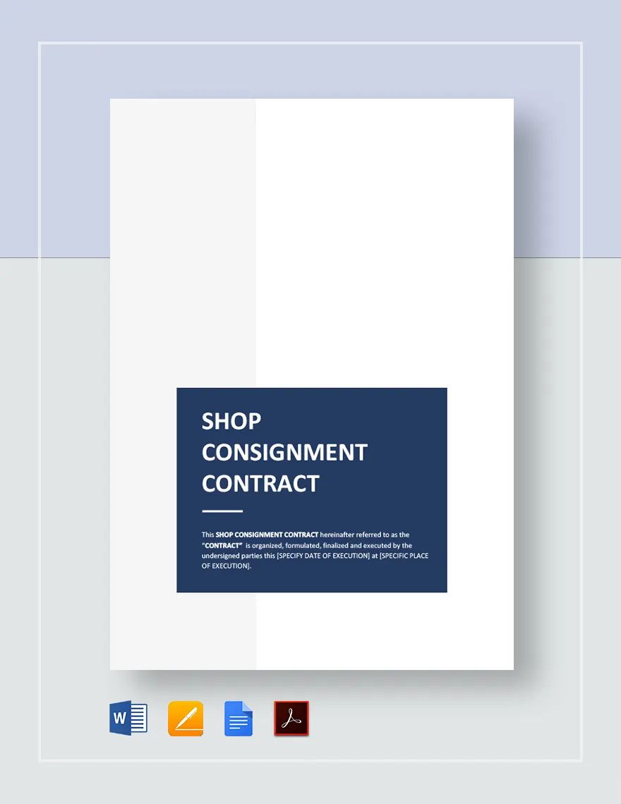 Shop Consignment Contract Template
