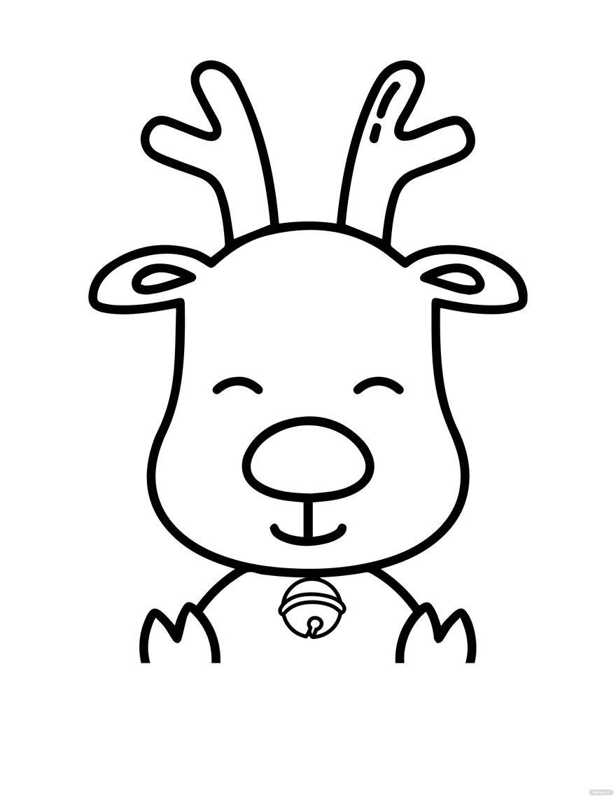 Rudolph Coloring Page In Illustrator PDF SVG JPG EPS PNG