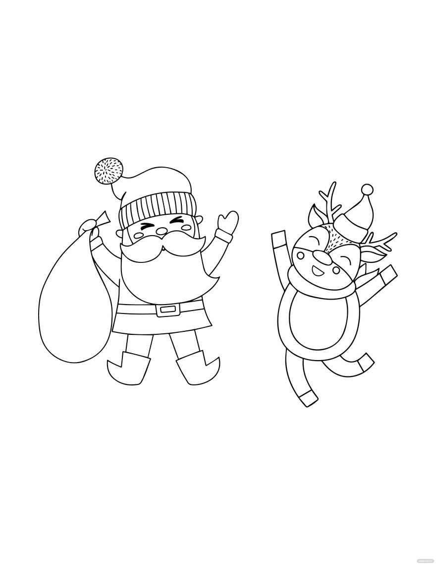 Cute Christmas Coloring Page