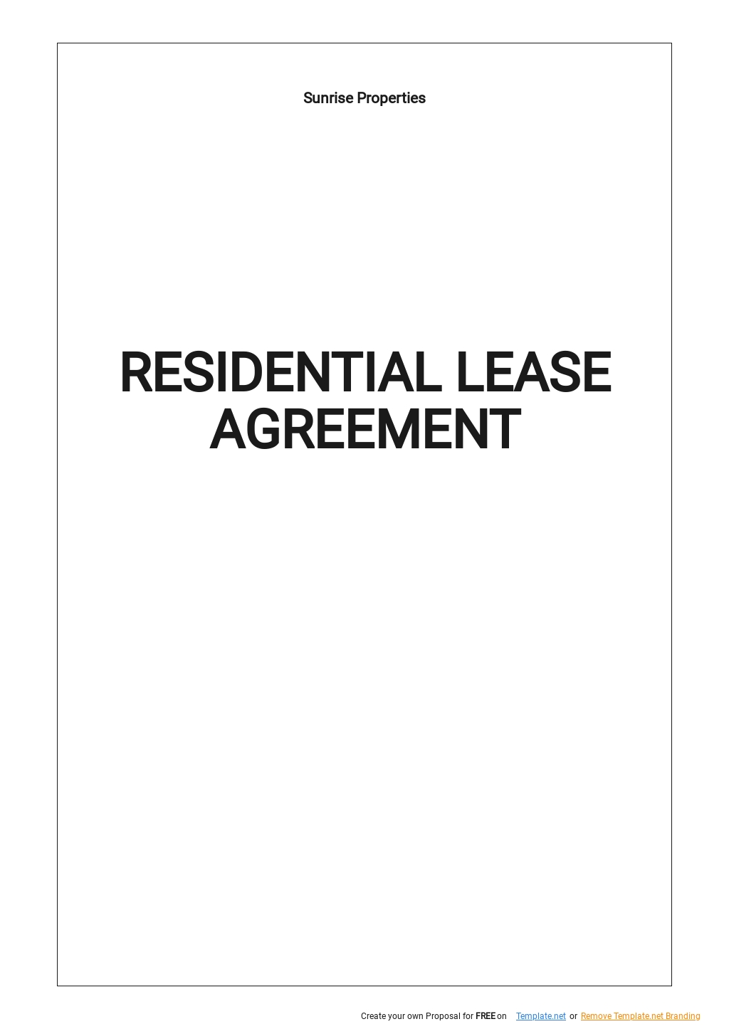 Separation Agreement Template