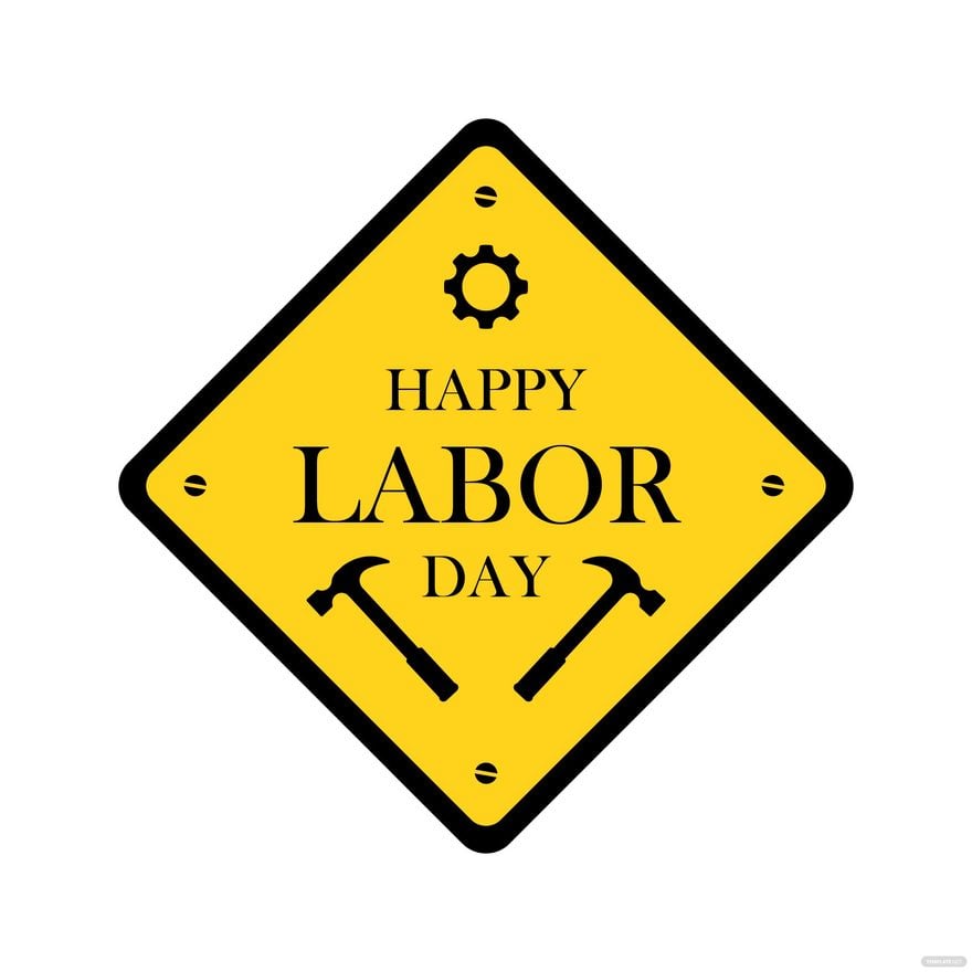 Free Happy Labor Day Sign Clipart in PSD, EPS, SVG, JPG, PNG