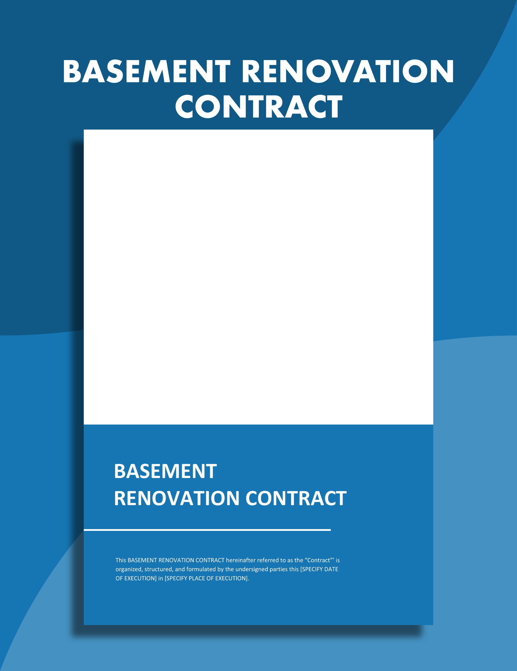 Basement Renovation Contract Template
