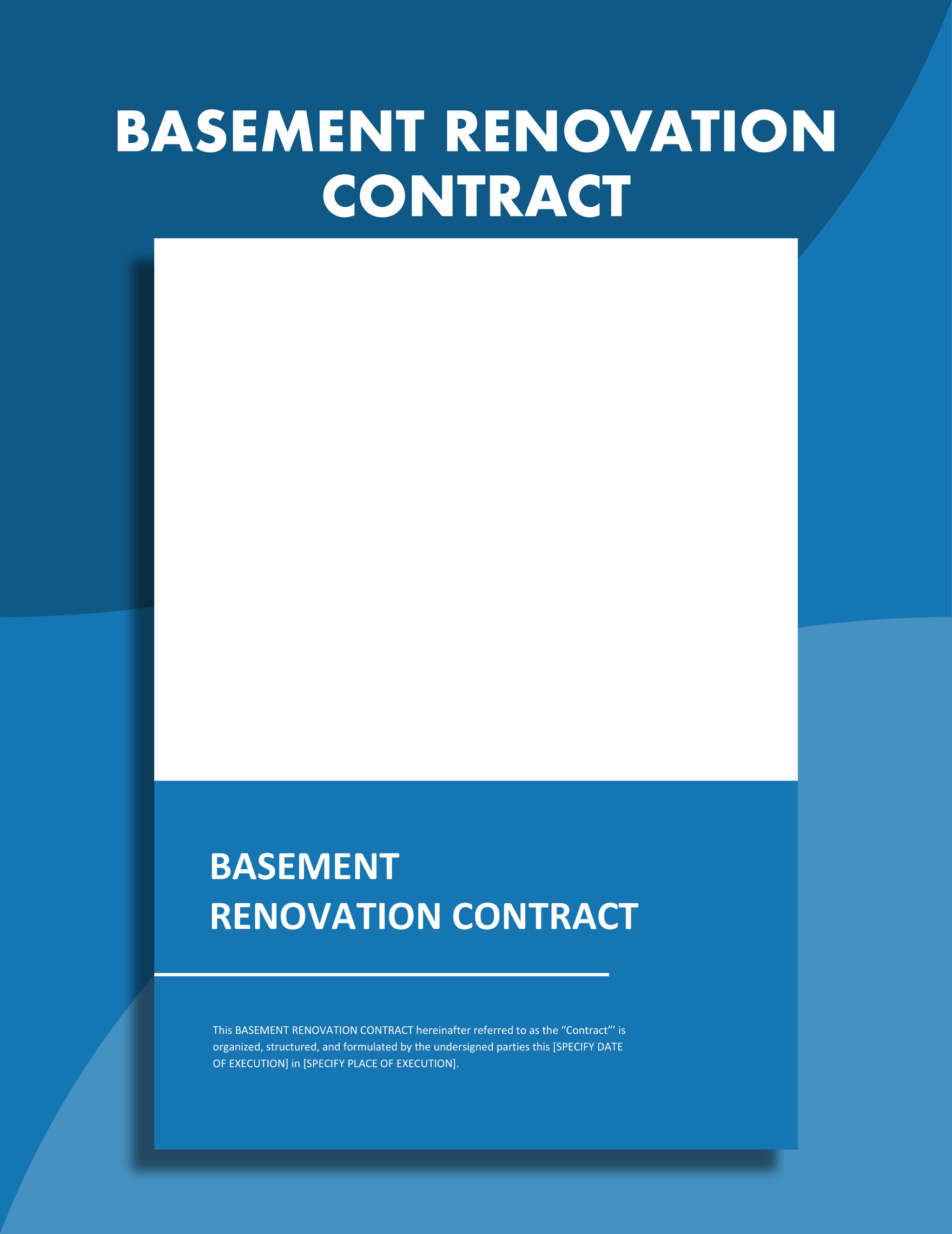 Basement Renovation Contract Template in Word, Google Docs, Apple Pages