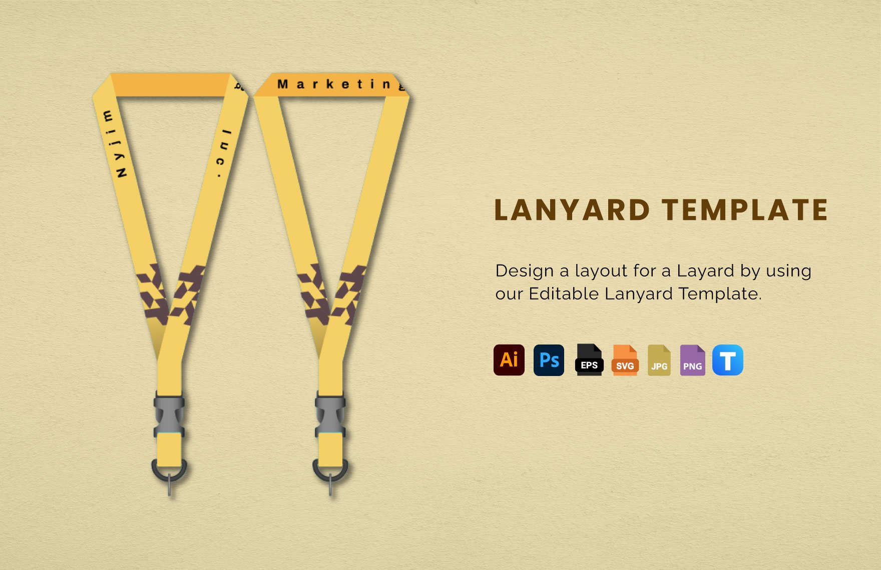 Lanyard Template in Illustrator Photoshop JPG PNG EPS SVG
