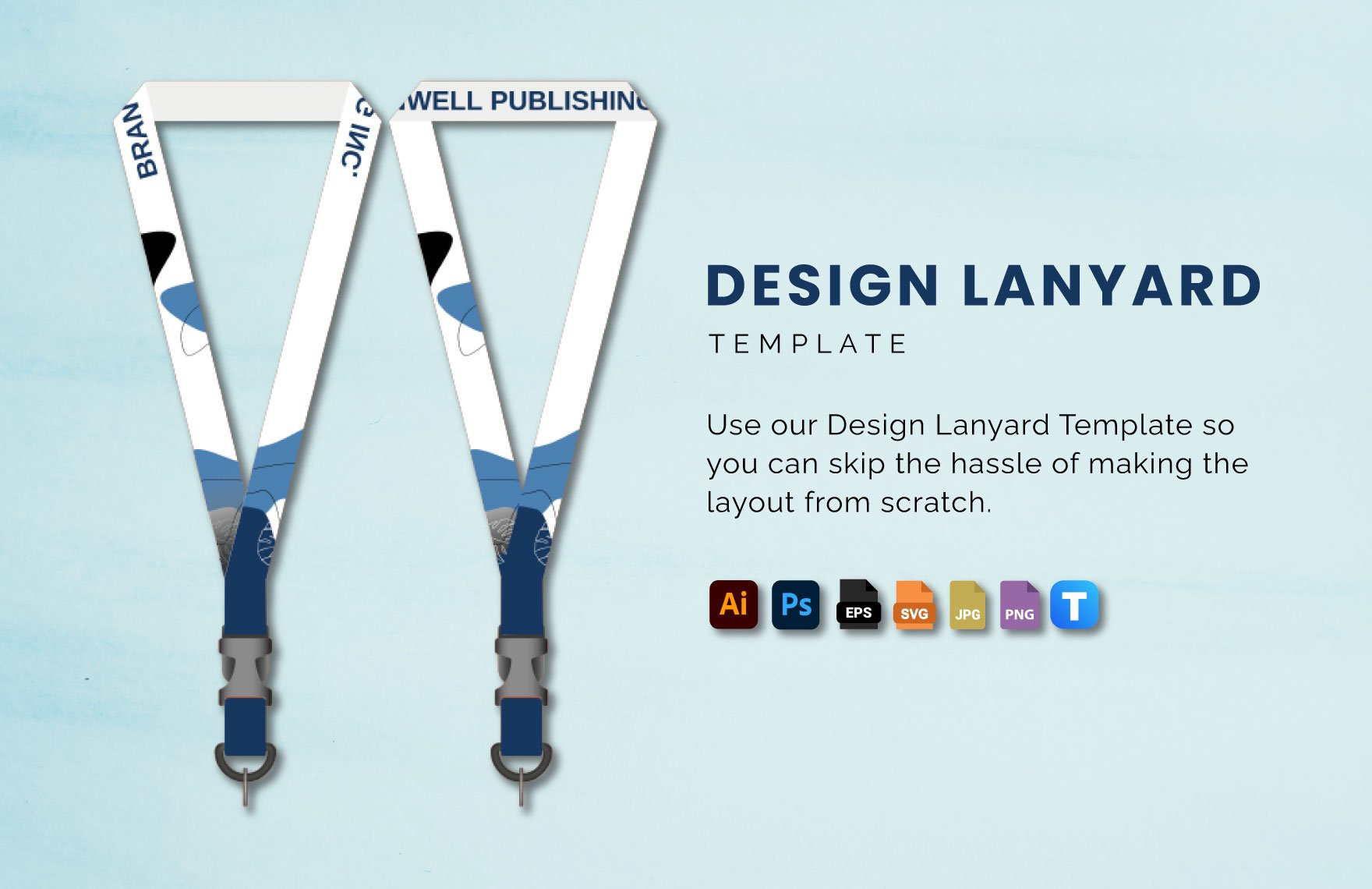 Design Lanyard Template in EPS Illustrator JPG PNG SVG PSD
