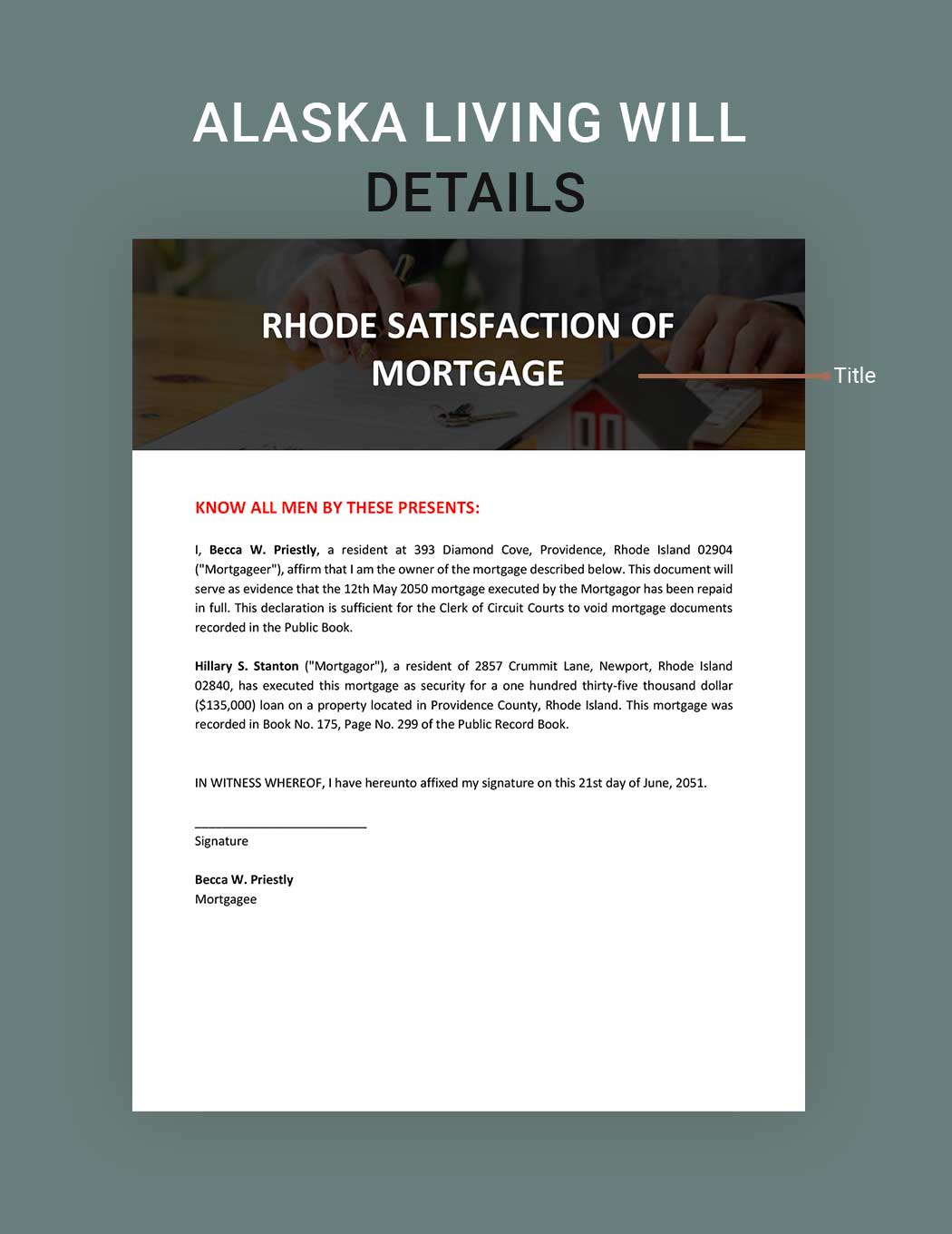 Rhode Island Satisfaction Of Mortgage Template