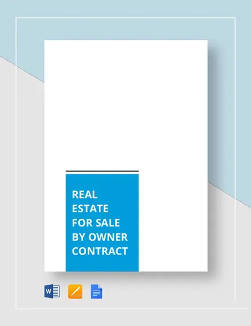 Real Estate For Sale By Owner Contract Template