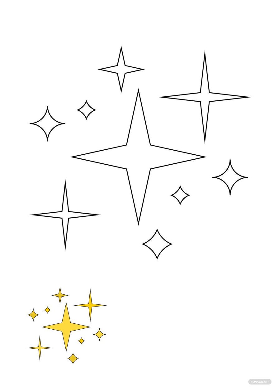 Yellow Sparkle coloring page
