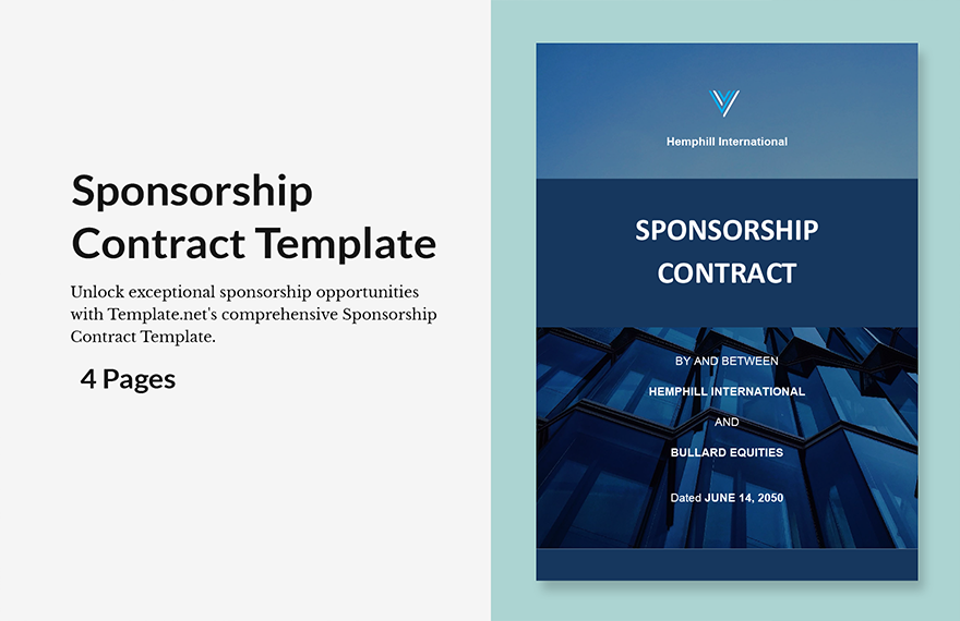 Sponsorship Contract Template in Word, Google Docs, PDF, Apple Pages