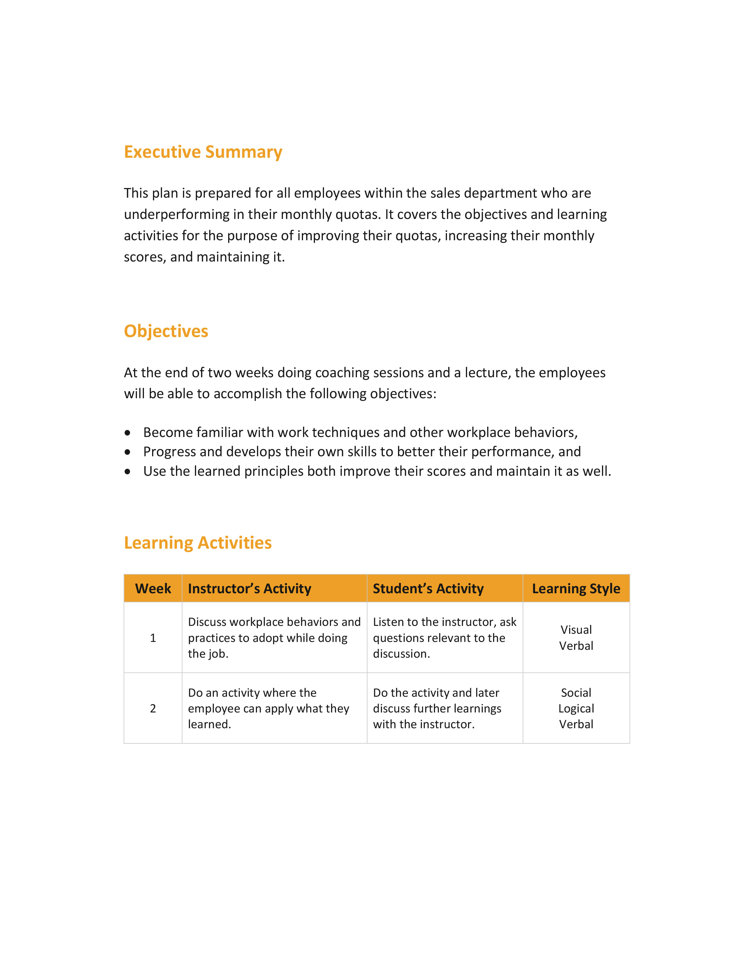 coaching center business plan pdf